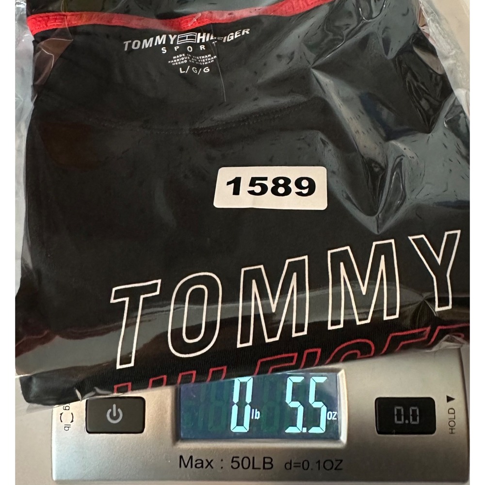 Tommy Hilfiger Sport T-Shirt Black Cotton Short Sleeve Logo Women's Large NWT - Picture 11 of 11